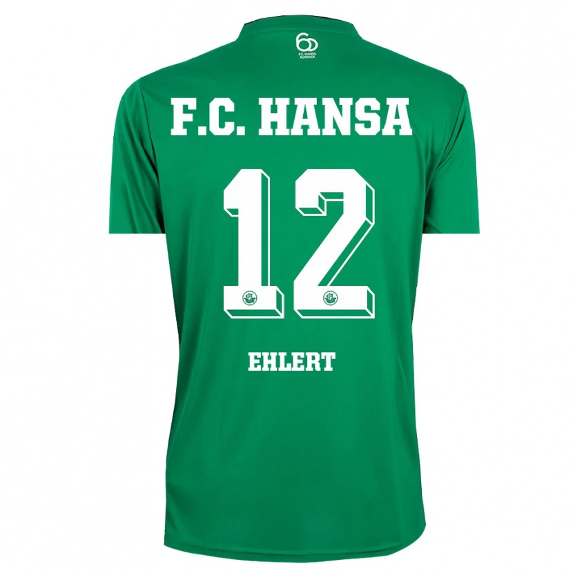 Danxen Mujer Camiseta Jonas Ehlert #12 Verde Oscuro Blanco Portero Equipación 2025/26 La Camisa