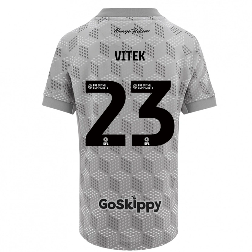 Danxen Mujer Camiseta Radek Vítek #23 Gris Negro Portero Equipación 2025/26 La Camisa