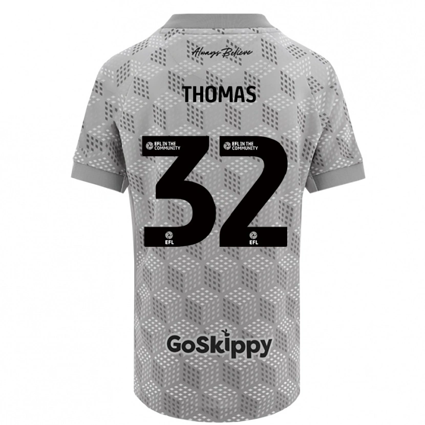Danxen Mujer Camiseta Lewis Thomas #32 Gris Negro Portero Equipación 2025/26 La Camisa
