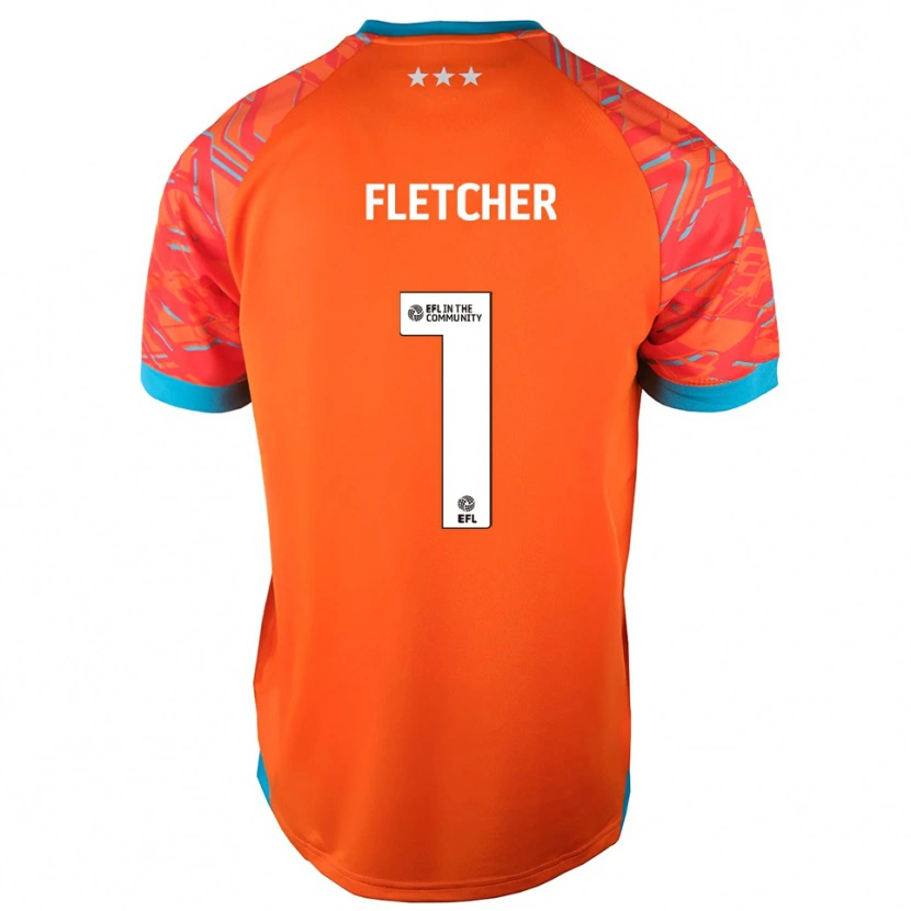 Danxen Mujer Camiseta William Fletcher #1 Blanco Naranja Portero Equipación 2025/26 La Camisa