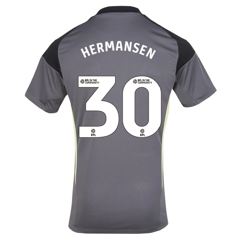 Danxen Mujer Camiseta Mads Hermansen #30 Blanco Gris Portero Equipación 2025/26 La Camisa