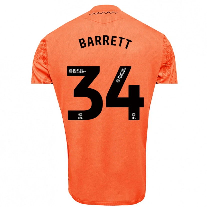 Danxen Mujer Camiseta Killian Barrett #34 Negro Naranja Portero Equipación 2025/26 La Camisa