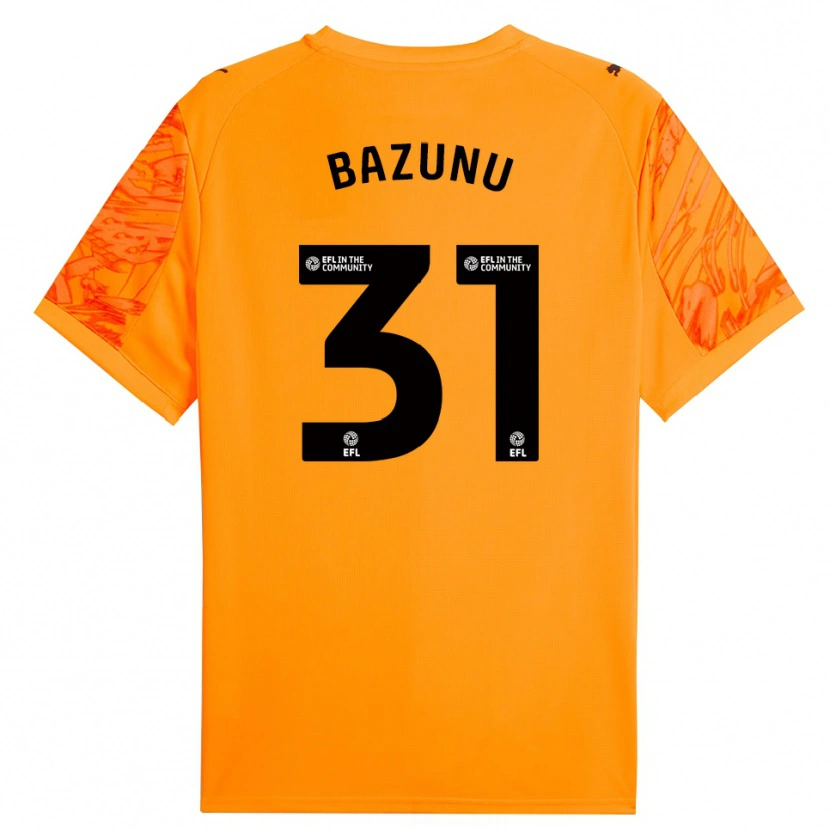 Danxen Mujer Camiseta Gavin Bazunu #31 Naranja Negro Portero Equipación 2025/26 La Camisa