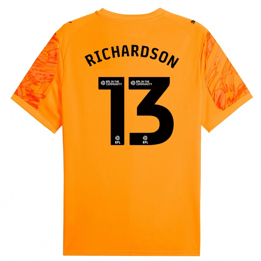 Danxen Mujer Camiseta Cale Richardson #13 Naranja Negro Portero Equipación 2025/26 La Camisa