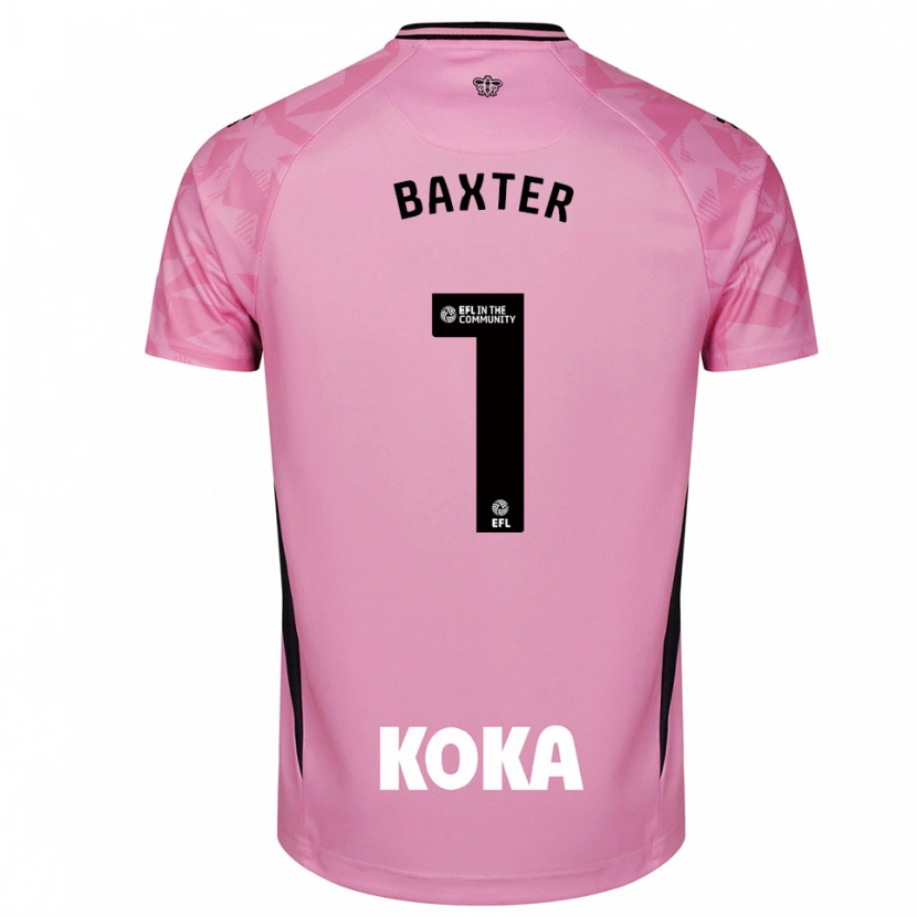 Danxen Mujer Camiseta Nathan Baxter #1 Negro Rosa Claro Portero Equipación 2025/26 La Camisa