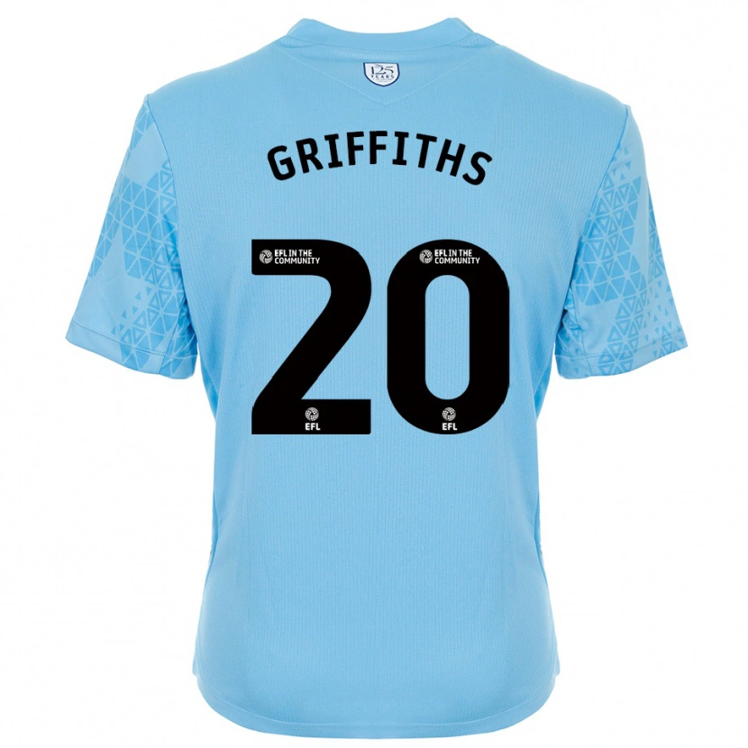 Danxen Mujer Camiseta Josh Griffiths #20 Negro Azul Cielo Portero Equipación 2025/26 La Camisa