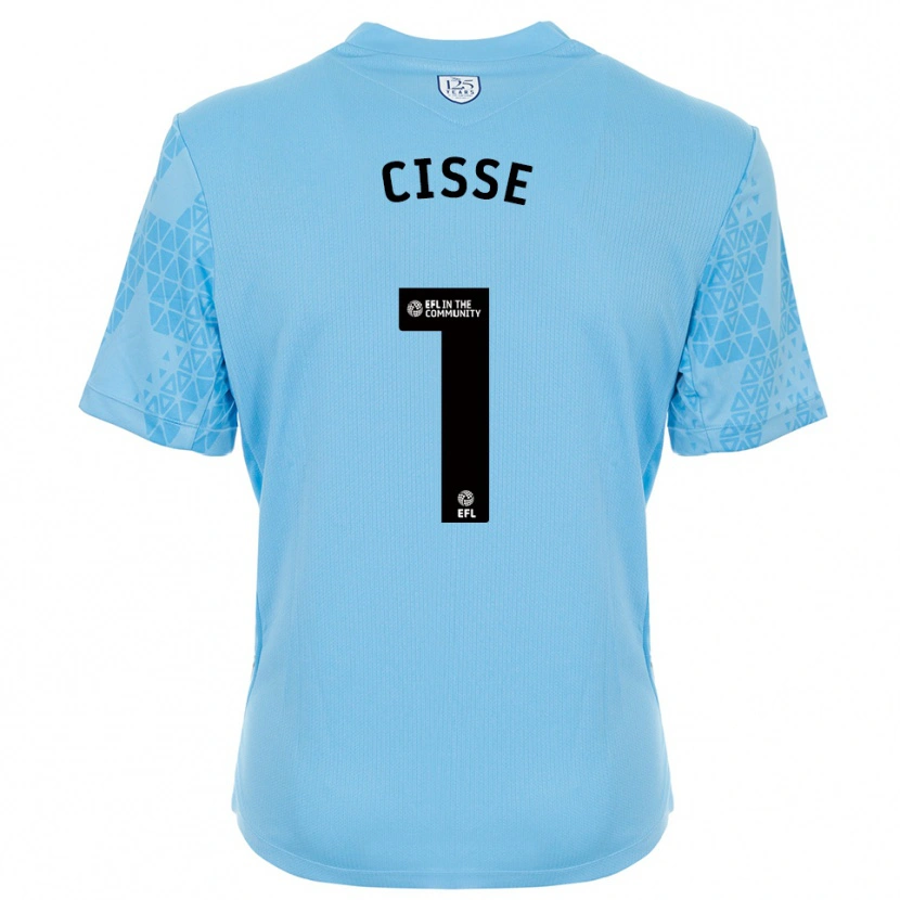 Danxen Mujer Camiseta Ben Cisse #1 Negro Azul Cielo Portero Equipación 2025/26 La Camisa
