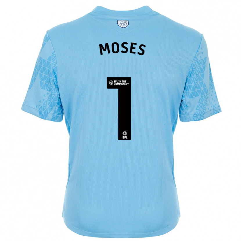 Danxen Mujer Camiseta Maxwell Moses #1 Negro Azul Cielo Portero Equipación 2025/26 La Camisa