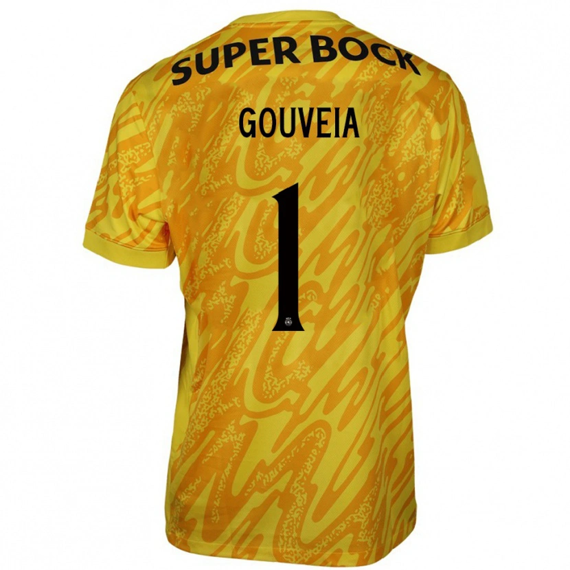 Danxen Mujer Camiseta Miguel Gouveia #1 Amarillo Naranja Portero Equipación 2025/26 La Camisa