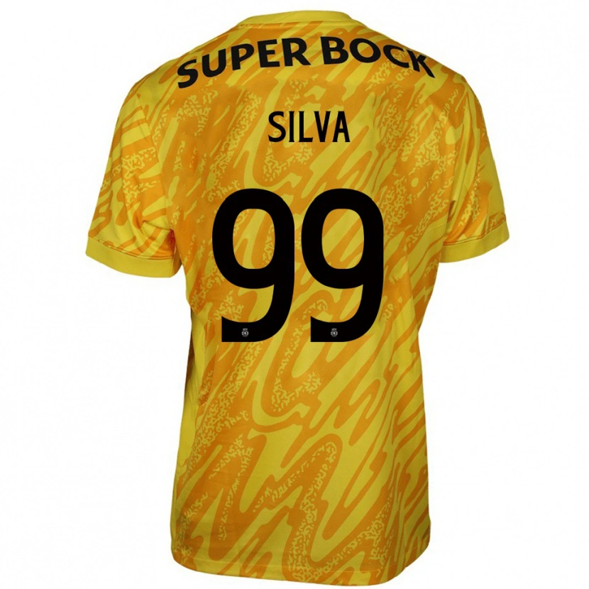 Danxen Mujer Camiseta Francisco Silva #99 Amarillo Naranja Portero Equipación 2025/26 La Camisa