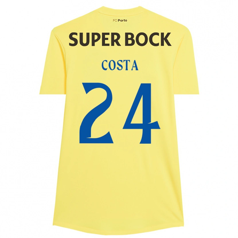 Danxen Mujer Camiseta João Costa #24 Amarillo Claro Negro Portero Equipación 2025/26 La Camisa
