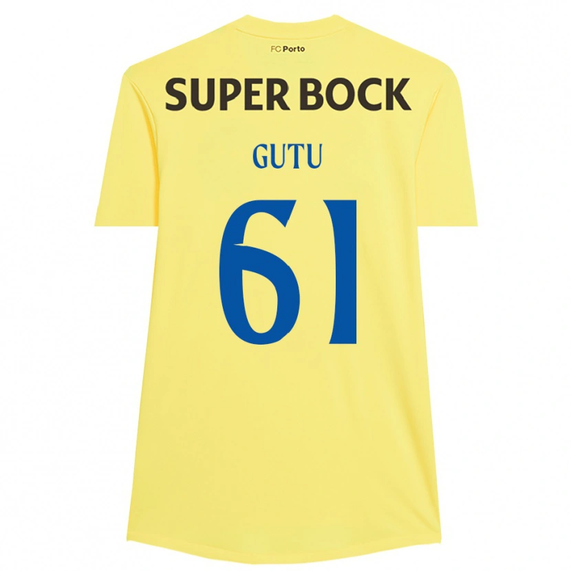 Danxen Mujer Camiseta Denis Gutu #61 Amarillo Claro Negro Portero Equipación 2025/26 La Camisa