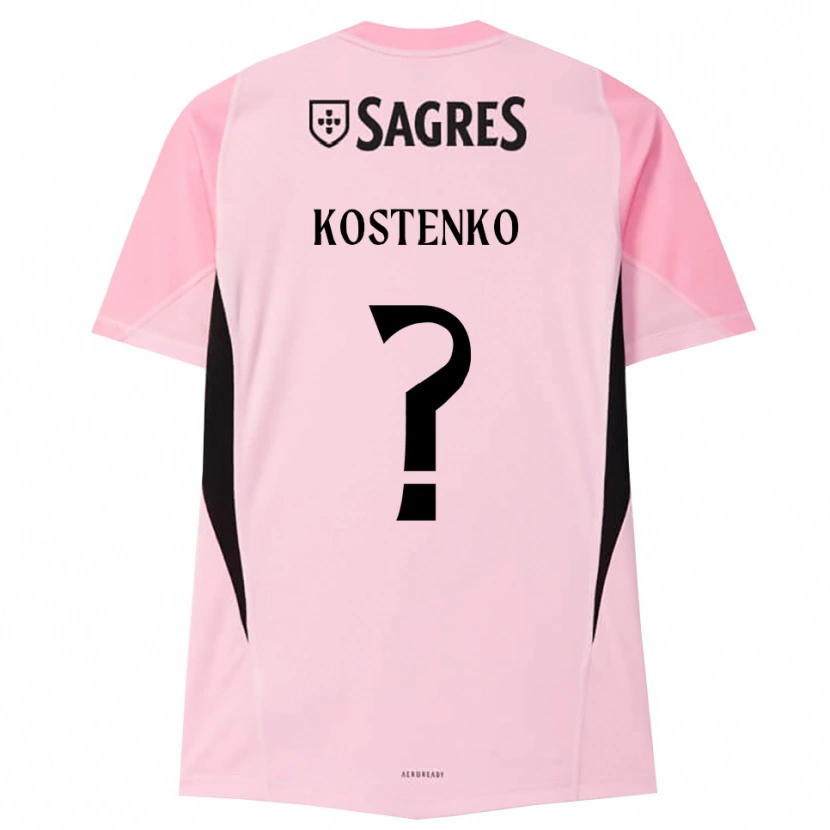 Danxen Mujer Camiseta Igor Kostenko #0 Rosa Negro Portero Equipación 2025/26 La Camisa