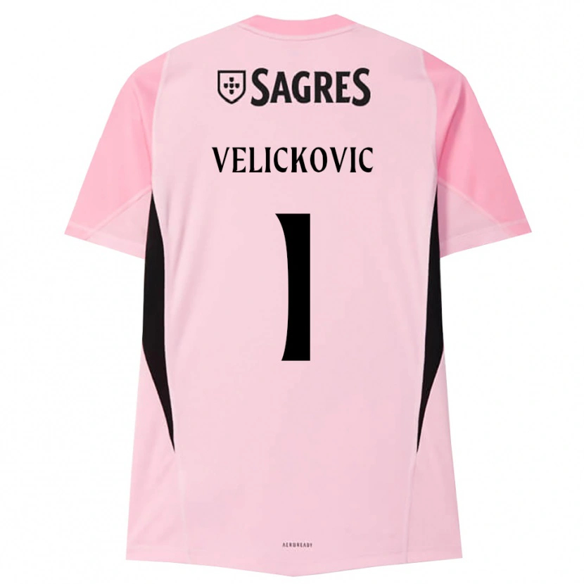 Danxen Mujer Camiseta Luka Veličković #1 Rosa Negro Portero Equipación 2025/26 La Camisa