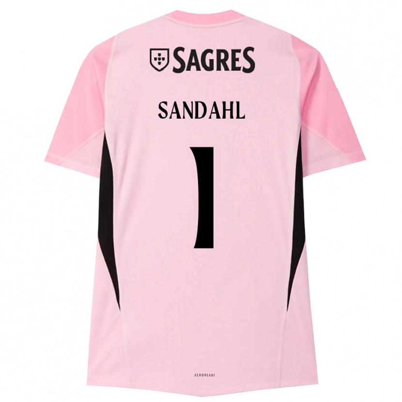 Danxen Mujer Camiseta Alexander Sandahl #1 Rosa Negro Portero Equipación 2025/26 La Camisa
