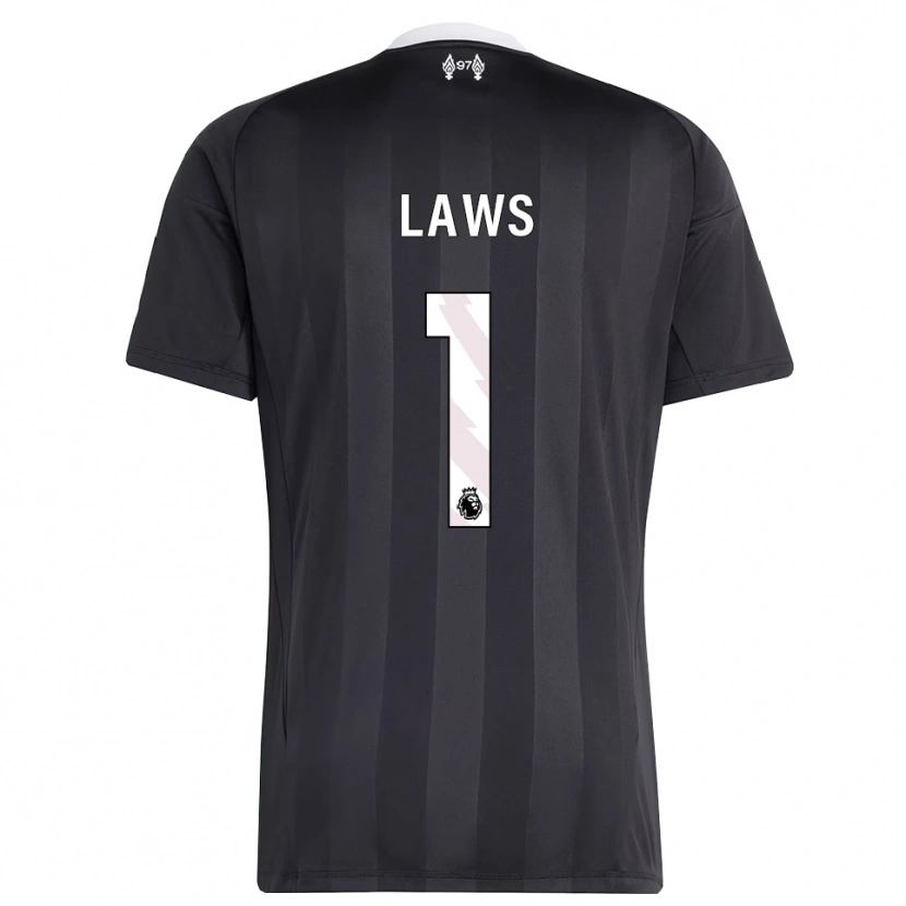 Danxen Mujer Camiseta Rachael Laws #1 Blanco Negro Portero Equipación 2025/26 La Camisa