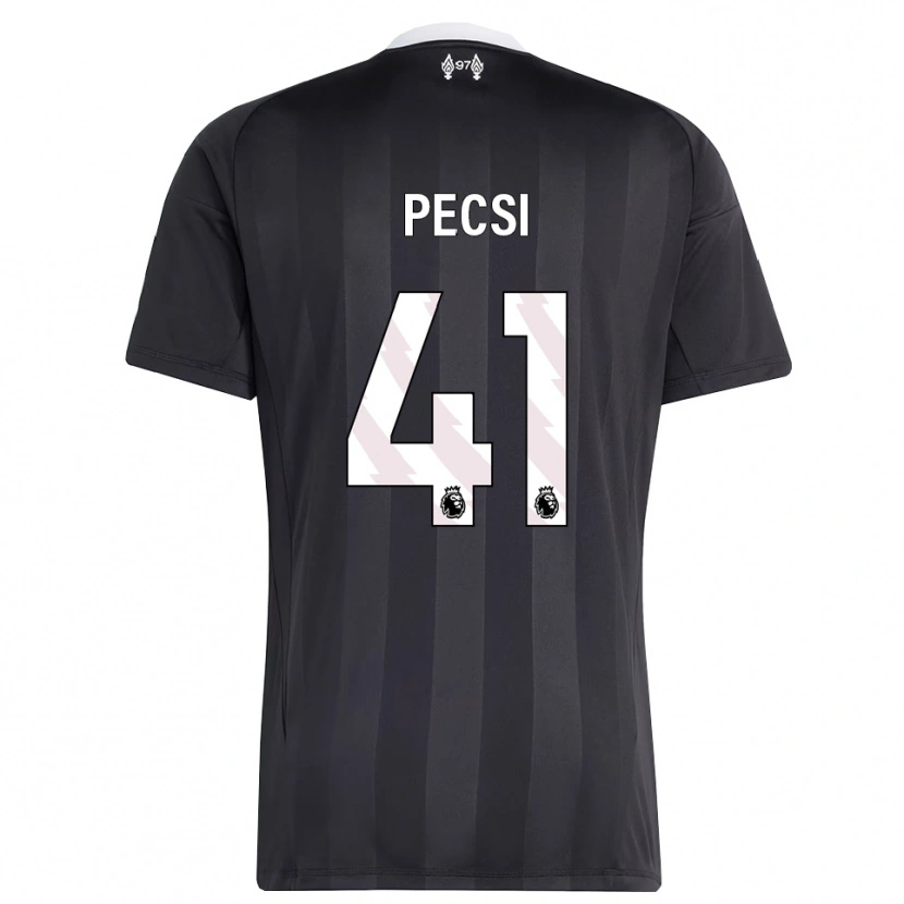 Danxen Mujer Camiseta Ármin Pécsi #41 Blanco Negro Portero Equipación 2025/26 La Camisa