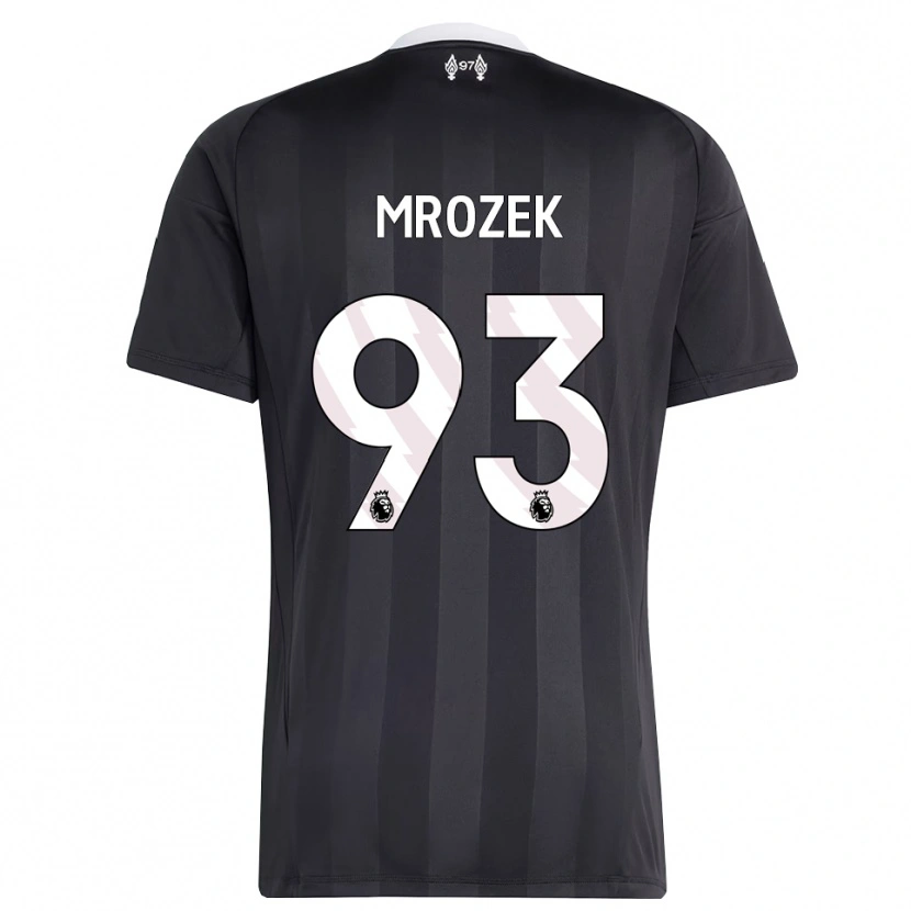 Danxen Mujer Camiseta Fabian Mrozek #93 Blanco Negro Portero Equipación 2025/26 La Camisa