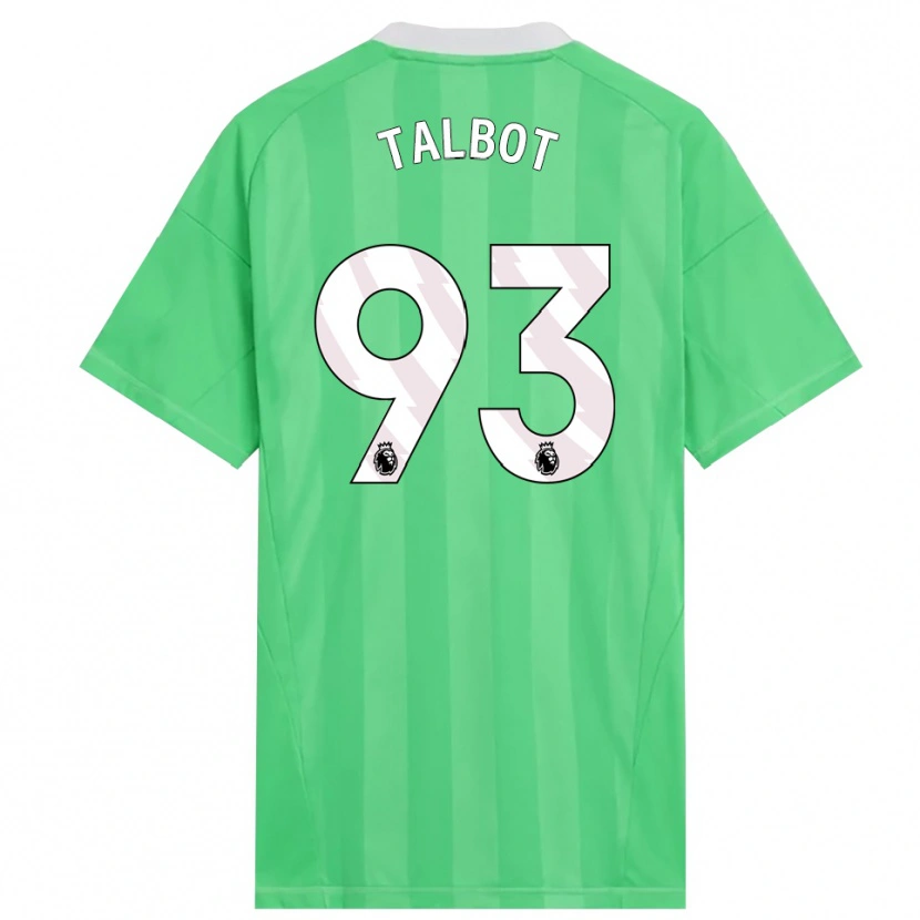 Danxen Mujer Camiseta Jack Talbot #93 Verde Claro Blanco Portero Equipación 2025/26 La Camisa