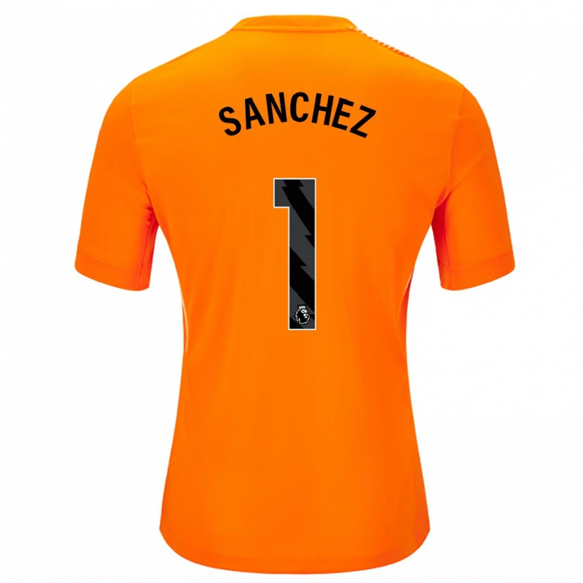 Danxen Mujer Camiseta Robert Sánchez #1 Naranja Negro Portero Equipación 2025/26 La Camisa