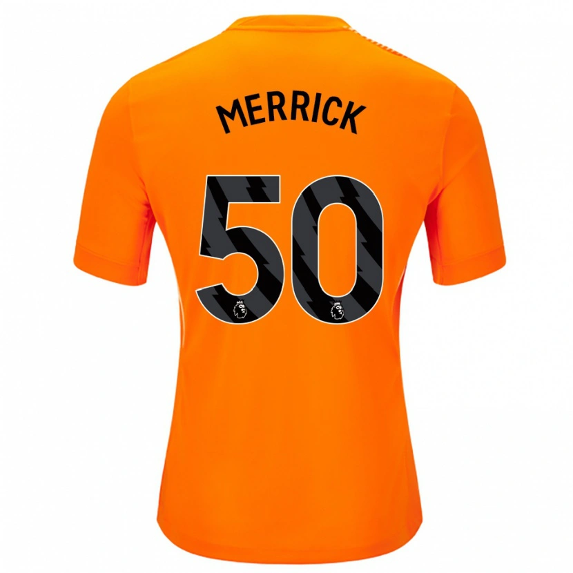 Danxen Mujer Camiseta Max Merrick #50 Naranja Negro Portero Equipación 2025/26 La Camisa