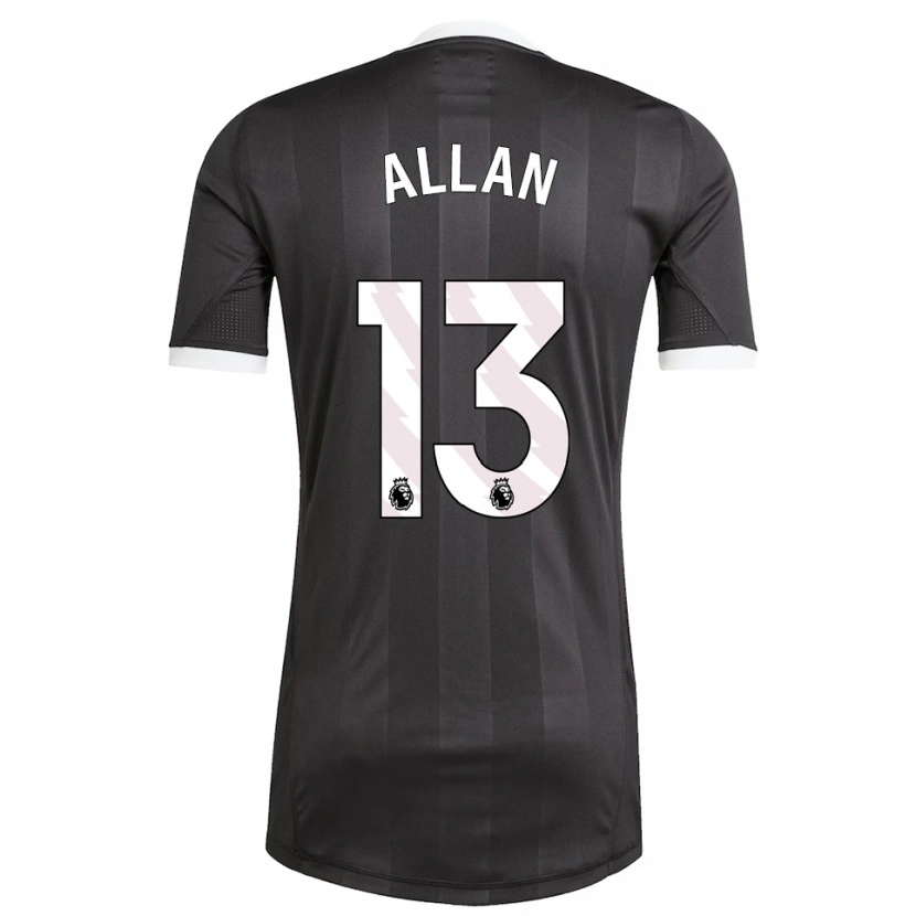 Danxen Mujer Camiseta Jack Allan #13 Blanco Negro Portero Equipación 2025/26 La Camisa