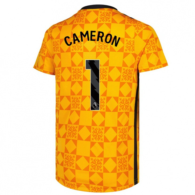 Danxen Mujer Camiseta Dan Cameron #1 Amarillo Negro Portero Equipación 2025/26 La Camisa