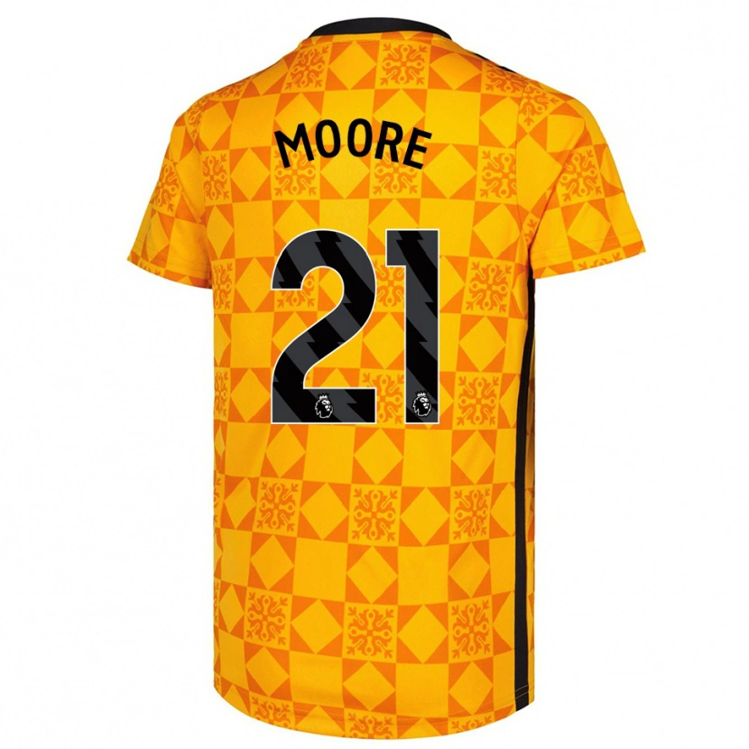 Danxen Mujer Camiseta Simon Moore #21 Amarillo Negro Portero Equipación 2025/26 La Camisa