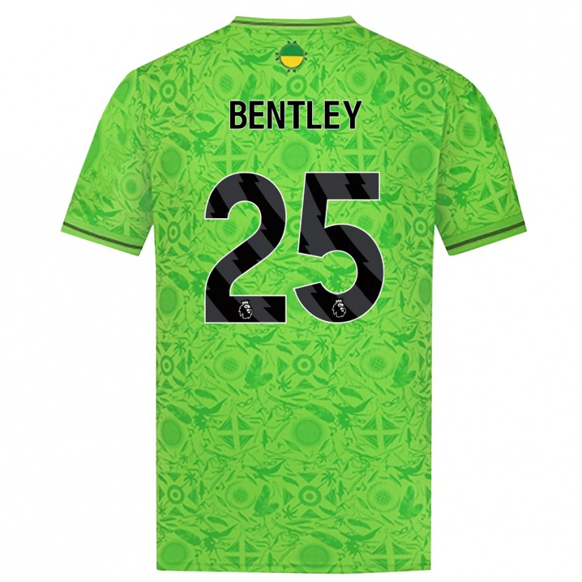 Danxen Mujer Camiseta Daniel Bentley #25 Verde Negro Portero Equipación 2025/26 La Camisa