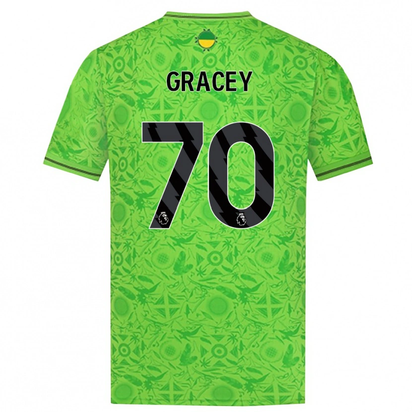 Danxen Mujer Camiseta Josh Gracey #70 Verde Negro Portero Equipación 2025/26 La Camisa