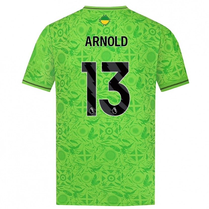 Danxen Mujer Camiseta Alfie Arnold #13 Verde Negro Portero Equipación 2025/26 La Camisa