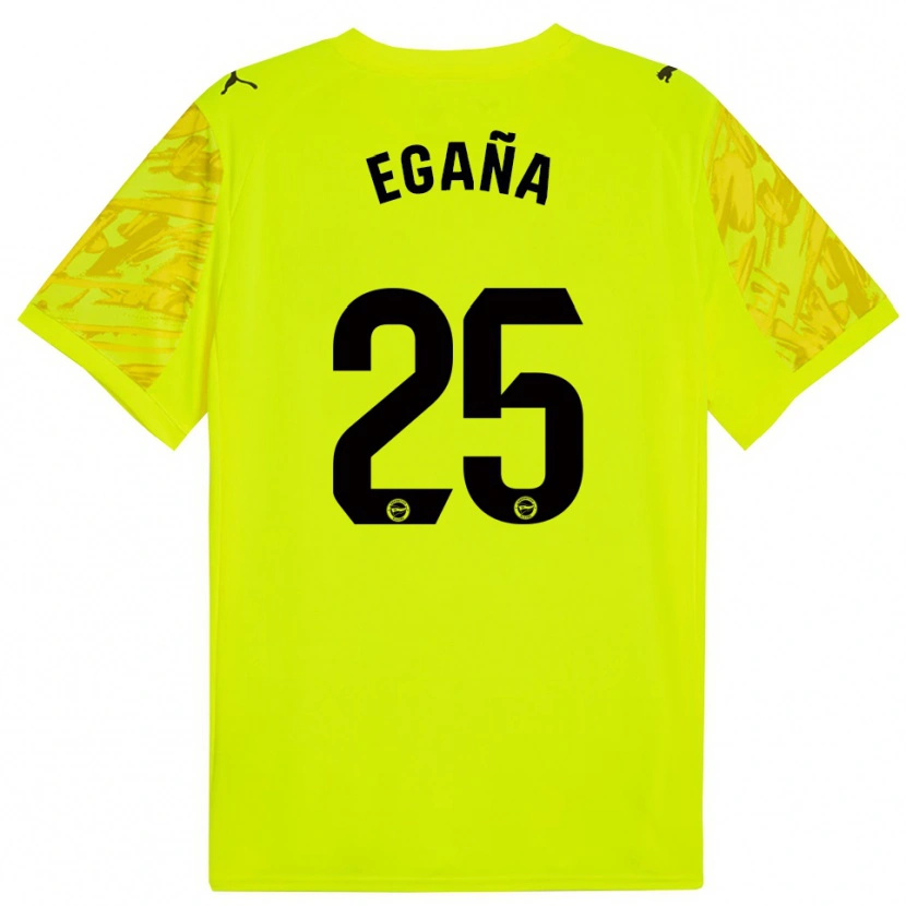 Danxen Mujer Camiseta Eider Egaña #25 Amarillo Negro Portero Equipación 2025/26 La Camisa