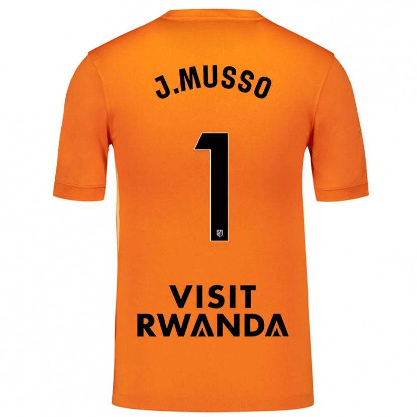 Danxen Mujer Camiseta Juan Musso #1 Naranja Negro Portero Equipación 2025/26 La Camisa