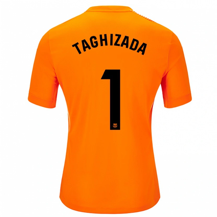 Danxen Mujer Camiseta Eldar Taghizada #1 Naranja Negro Portero Equipación 2025/26 La Camisa