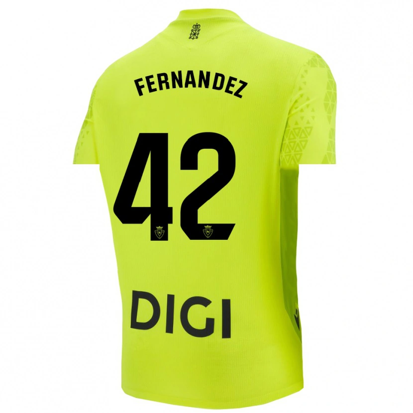 Danxen Mujer Camiseta Rafa Fernández #42 Verde Fluorescente Portero Equipación 2025/26 La Camisa
