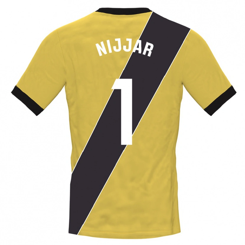 Danxen Mujer Camiseta Tejpal Nijjar #1 Amarillo Negro Portero Equipación 2025/26 La Camisa
