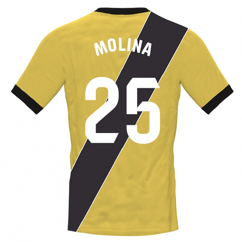 Danxen Mujer Camiseta Adrián Molina #25 Amarillo Negro Portero Equipación 2025/26 La Camisa