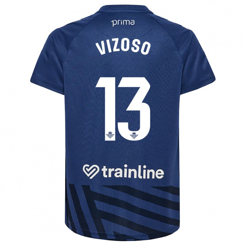 Danxen Mujer Camiseta Paula Vizoso #13 Azul Real Blanco Portero Equipación 2025/26 La Camisa