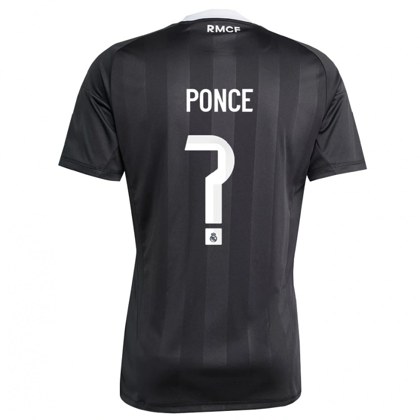 Danxen Mujer Camiseta Guille Ponce #0 Negro Blanco Portero Equipación 2025/26 La Camisa