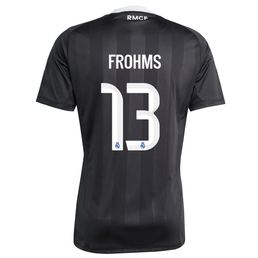 Danxen Mujer Camiseta Merle Frohms #13 Negro Blanco Portero Equipación 2025/26 La Camisa