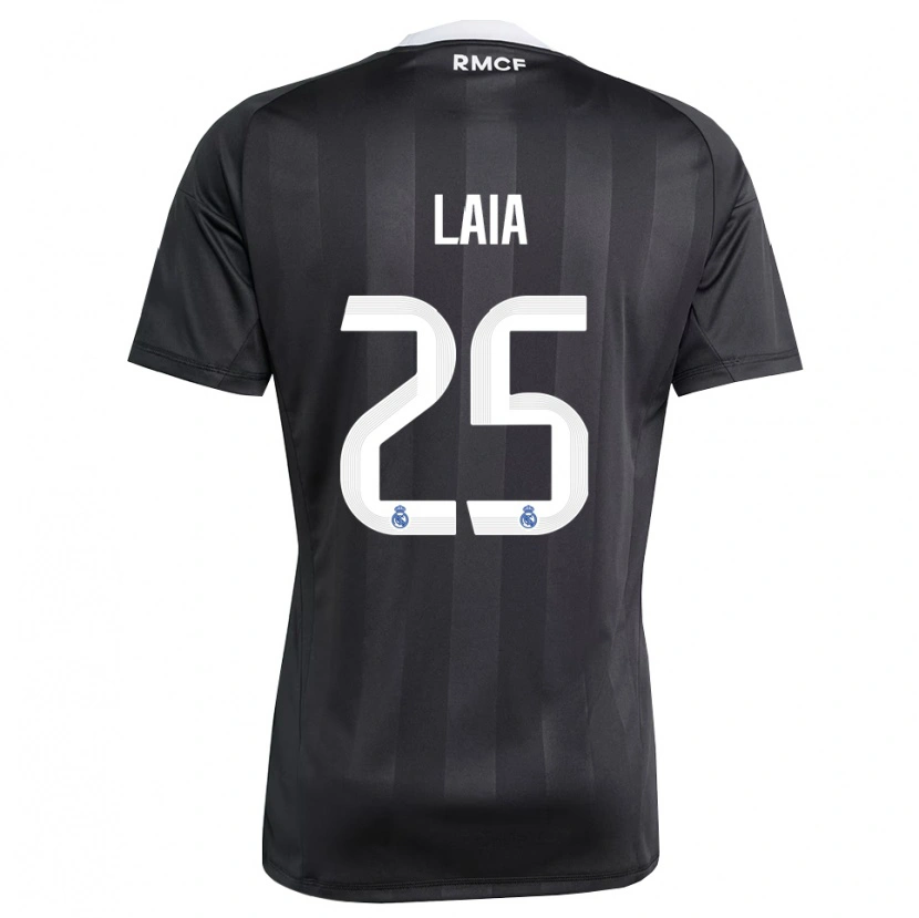 Danxen Mujer Camiseta Laia López De La Morena #25 Negro Blanco Portero Equipación 2025/26 La Camisa