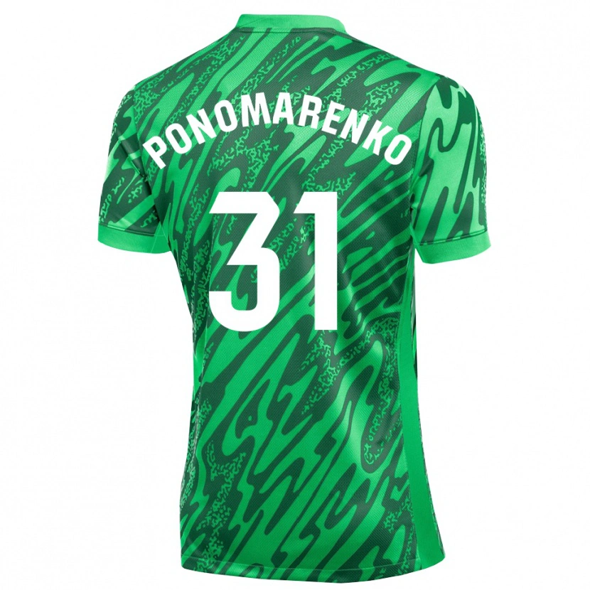 Danxen Mujer Camiseta Borys Ponomarenko #31 Verde Oscuro Blanco Portero Equipación 2025/26 La Camisa