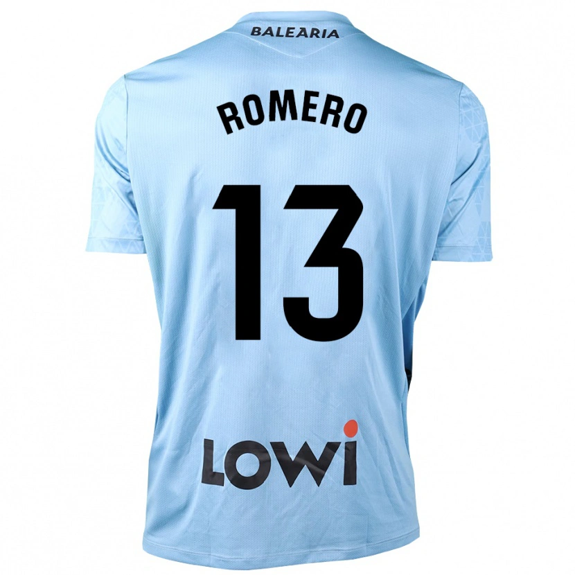 Danxen Mujer Camiseta Cayetano Romero #13 Azul Claro Negro Portero Equipación 2025/26 La Camisa