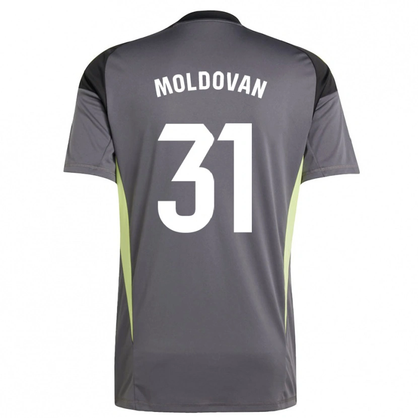 Danxen Mujer Camiseta Horațiu Moldovan #31 Gris Oscuro Negro Portero Equipación 2025/26 La Camisa
