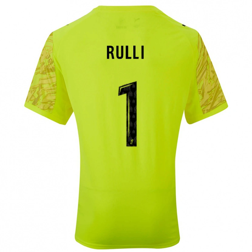 Danxen Mujer Camiseta Gerónimo Rulli #1 Verde Fluorescente Negro Portero Equipación 2025/26 La Camisa