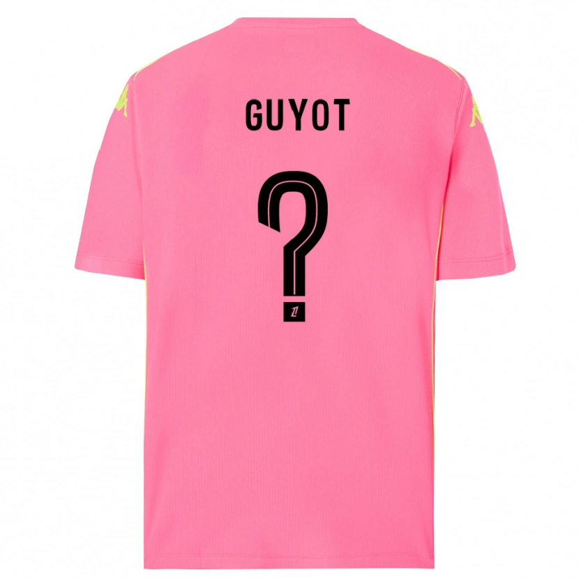 Danxen Mujer Camiseta Loucas Guyot #0 Rosa Caliente Negro Portero Equipación 2025/26 La Camisa