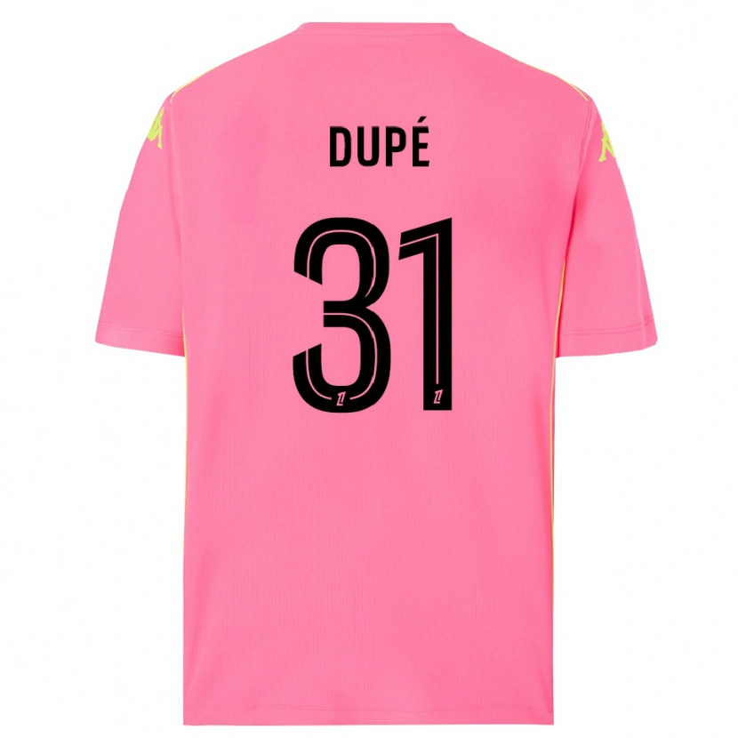 Danxen Mujer Camiseta Maxime Dupé #31 Rosa Caliente Negro Portero Equipación 2025/26 La Camisa