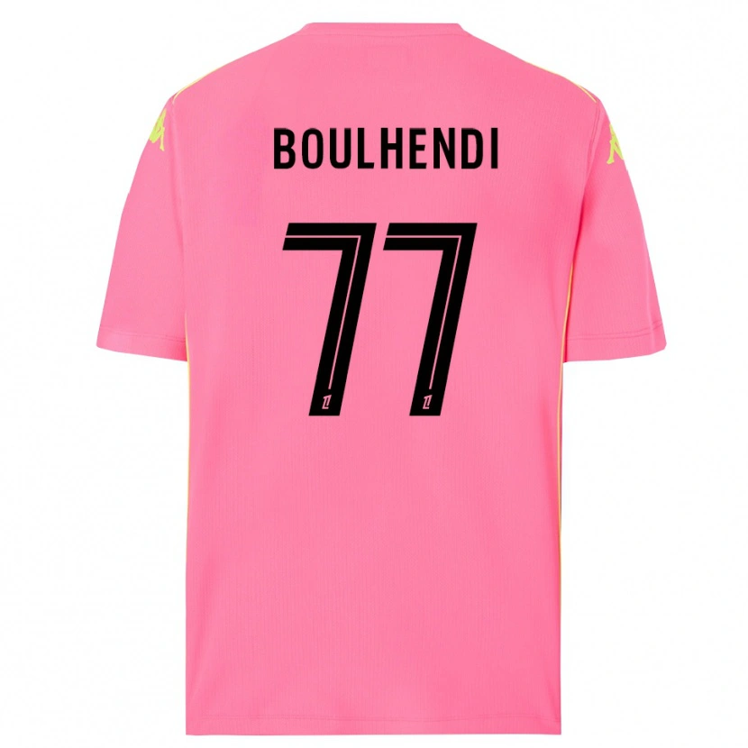 Danxen Mujer Camiseta Teddy Boulhendi #77 Rosa Caliente Negro Portero Equipación 2025/26 La Camisa