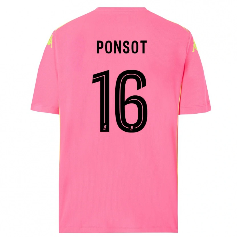 Danxen Mujer Camiseta Martin Ponsot #16 Rosa Caliente Negro Portero Equipación 2025/26 La Camisa