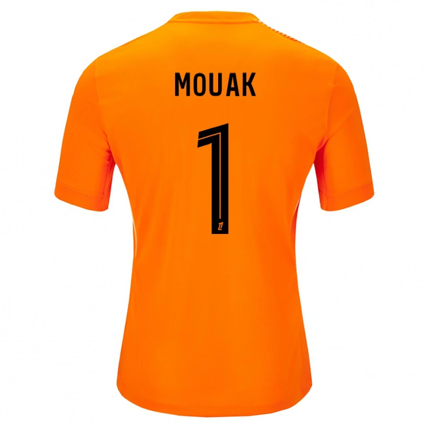 Danxen Mujer Camiseta Adam Mouak #1 Naranja Negro Portero Equipación 2025/26 La Camisa